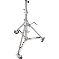 Manfrotto Avenger Wind Up Stand 29 with Low Base and Braked Wheels (Chrome-plated/Stainless, 9.5') B6029X